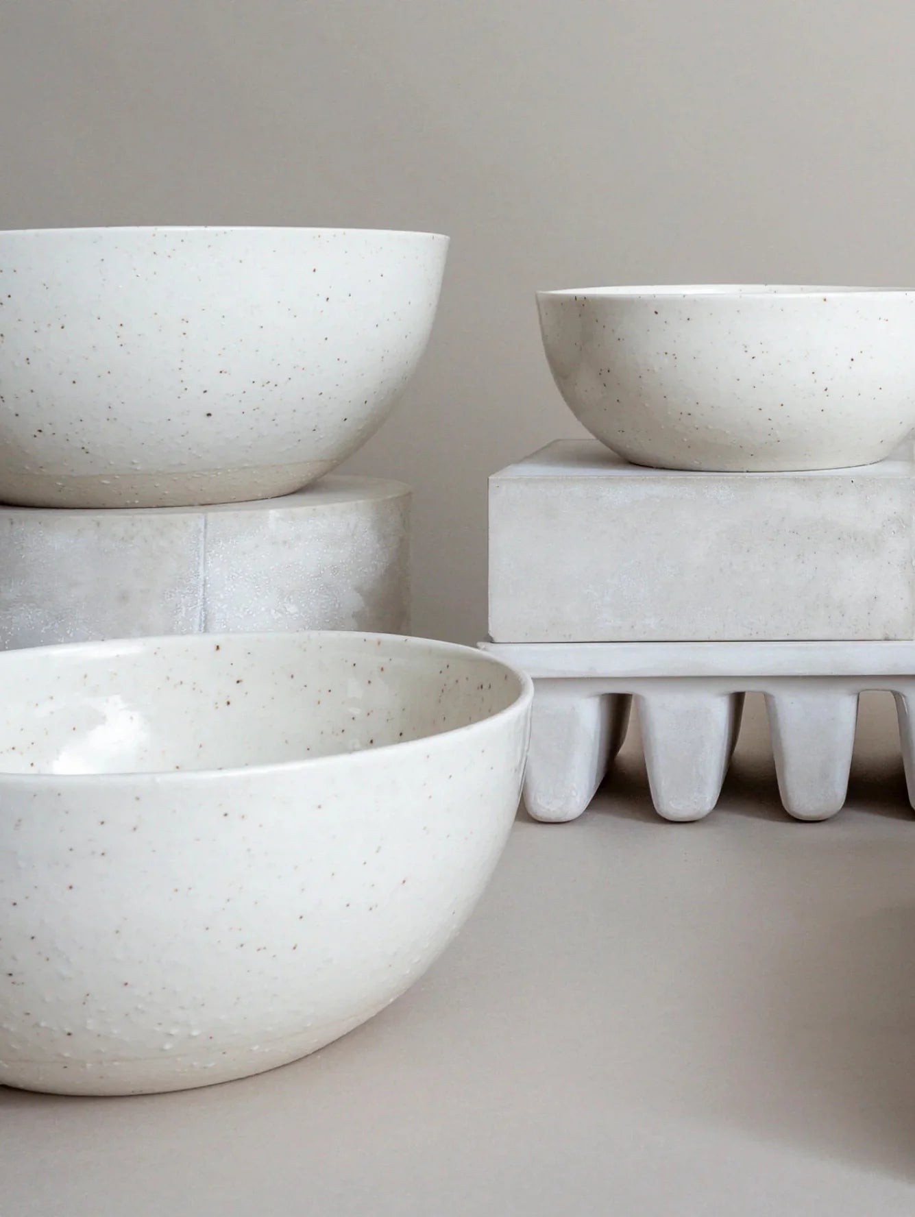 White Speckle Ceramic Bowl
