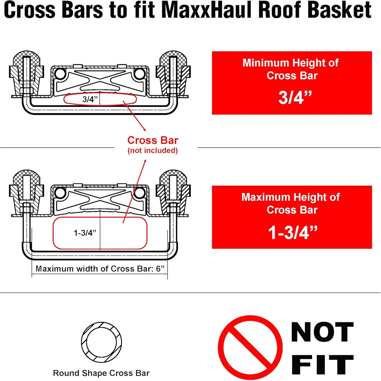 MAXXHAUL 64”x39” Heavy-Duty Steel Roof Rack