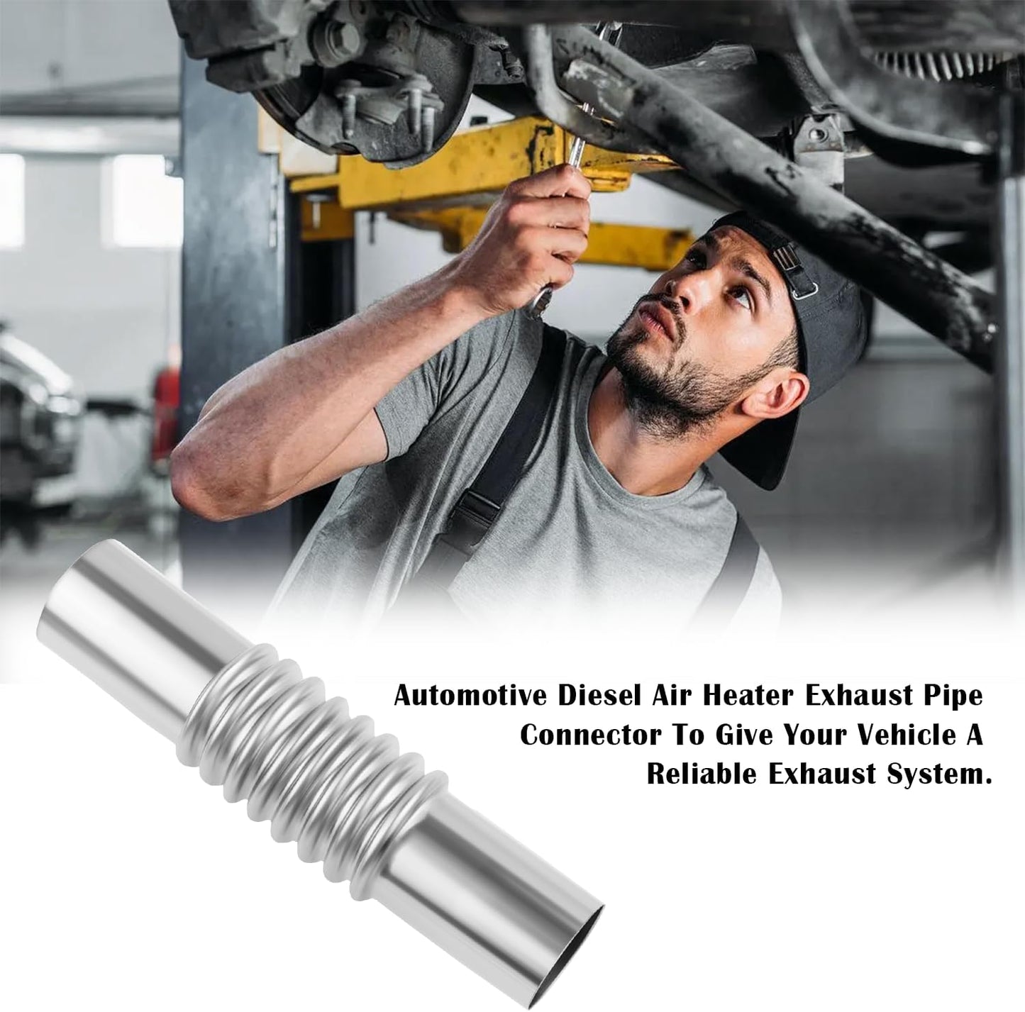 Straight Exhaust Pipe Connector with Clamps