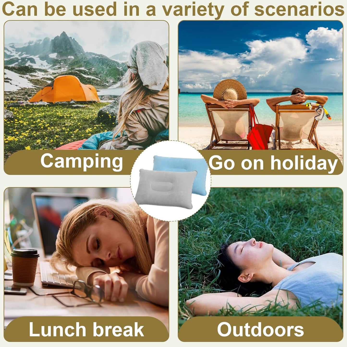 Ultralight Inflatable Camping Pillow 2-Pack