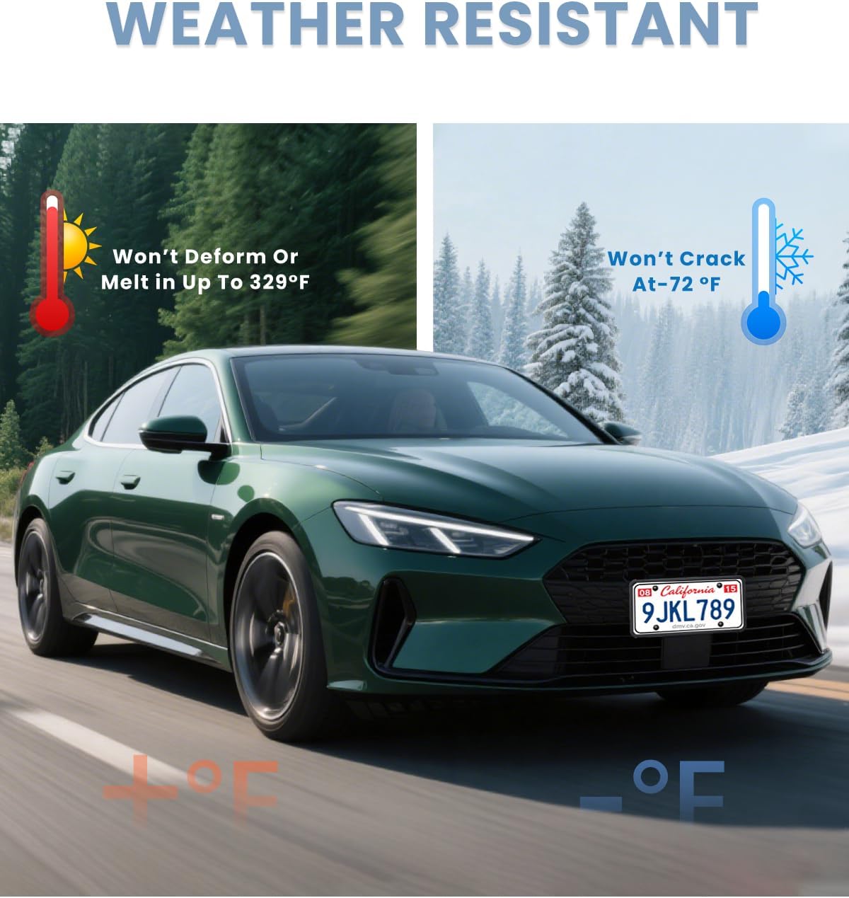 2-Pack Black Silicone License Plate Frames