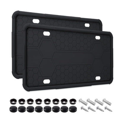 2-Pack Black Silicone License Plate Frames