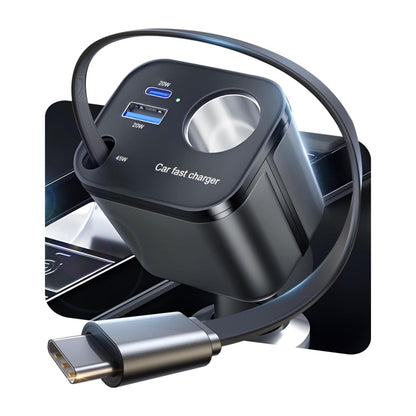 4-in-1 Retractable USB C Car Charger