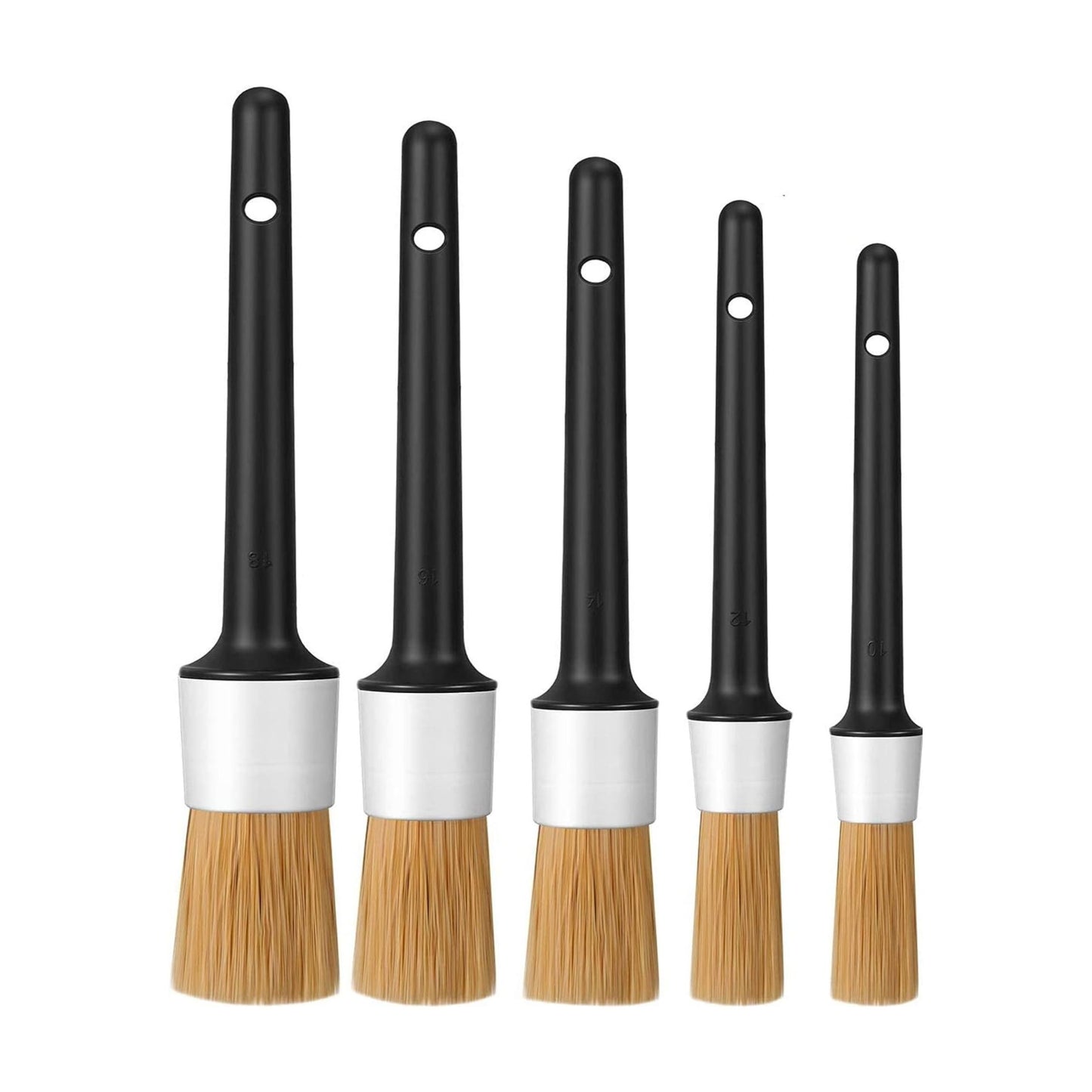 5-Piece Boar Hair Car Detailing Brush Set
