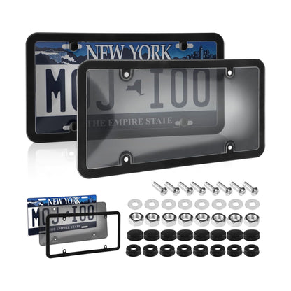 2-Pack Smoked License Plate Cover Frames