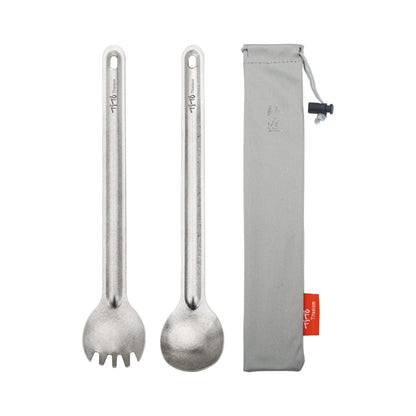 TiTo Titanium Ultralight Long Handle Spork 2-Pack