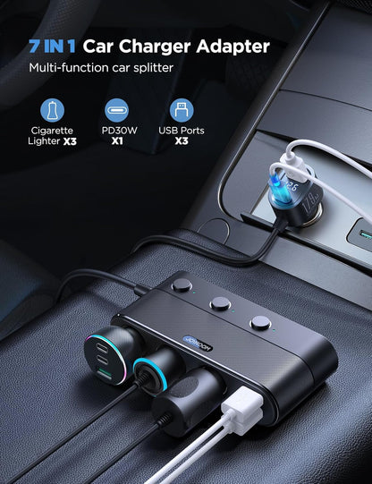 JOYROOM 7-in-1 Car Charger Adapter 179W