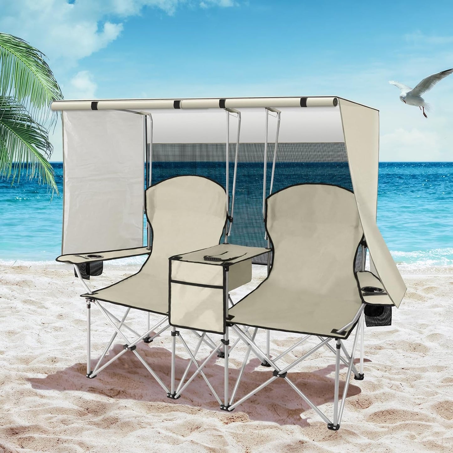 BESTHLS Double Canopy Camping Chair