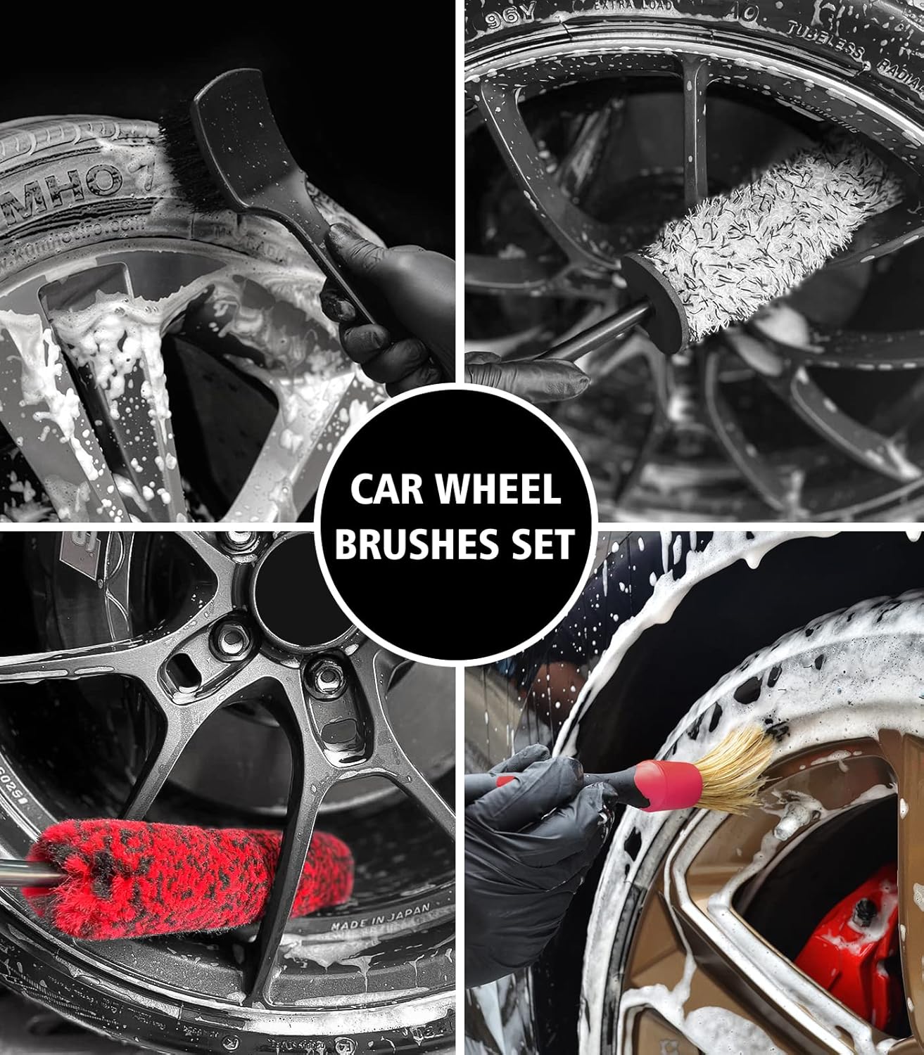 YeewayVeh 4-Pack Car Wheel Cleaning Kit