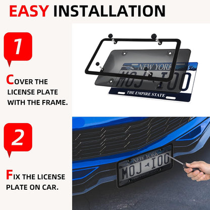 2-Pack Smoked License Plate Cover Frames