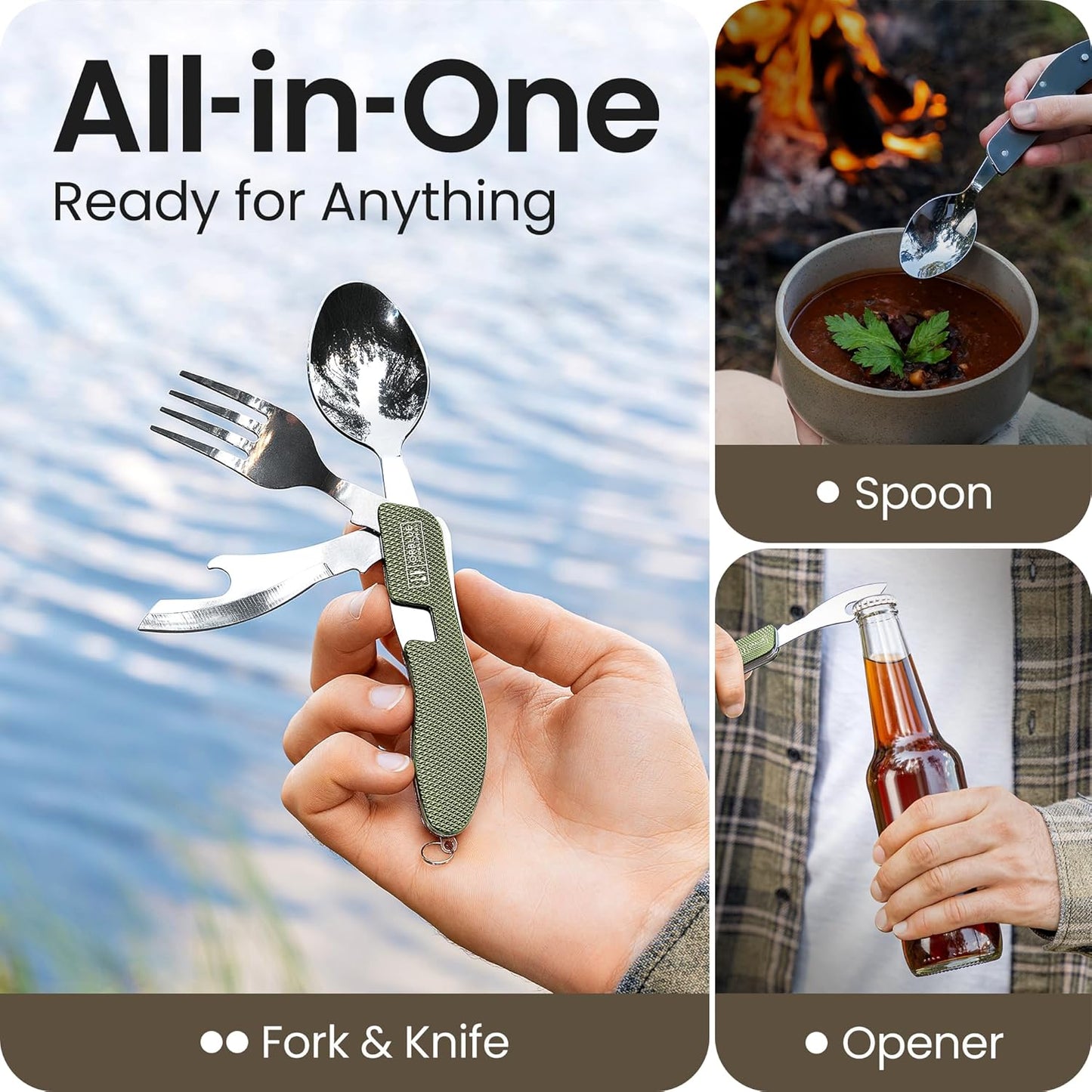 Orblue 4-in-1 Camping Utensils 2-Pack