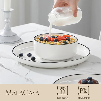 MALACASA 12-Piece Porcelain Dinnerware Set