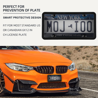2-Pack Smoked License Plate Cover Frames