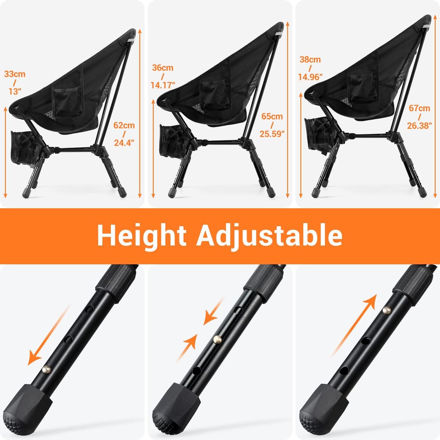 Sportneer Adjustable Folding Camping Chair
