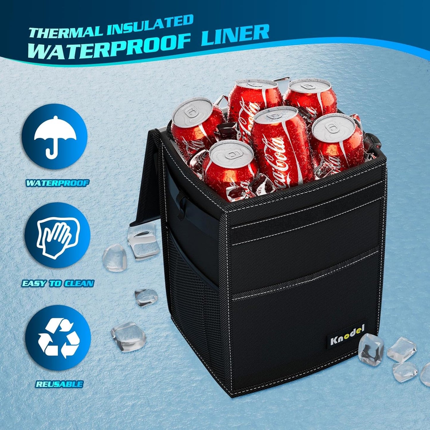 K KNODEL Waterproof Car Trash Can