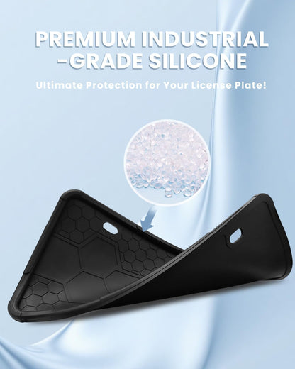 2-Pack Black Silicone License Plate Frames