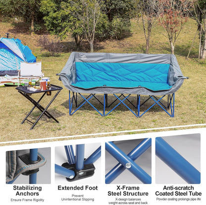 LANMOUNTAIN 3-Person Camping Loveseat Chair