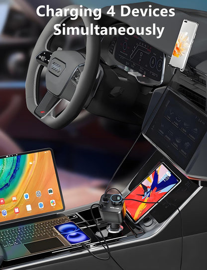 4-in-1 Retractable USB C Car Charger