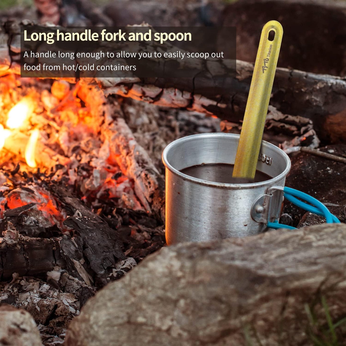 TiTo Titanium Ultralight Long Handle Spork 2-Pack