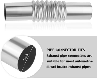 Straight Exhaust Pipe Connector with Clamps