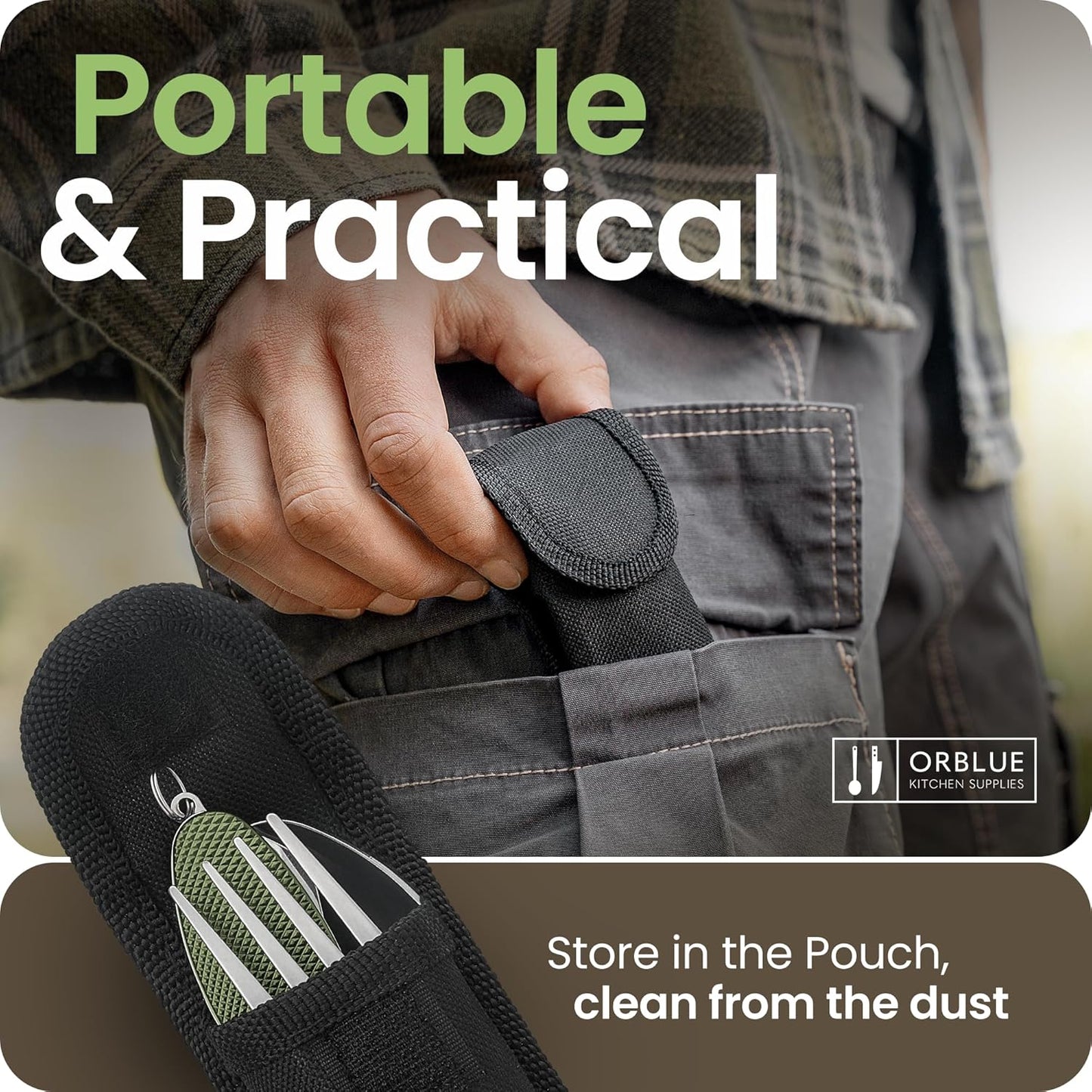 Orblue 4-in-1 Camping Utensils 2-Pack