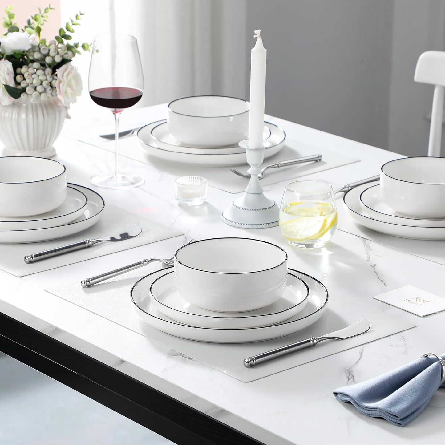 MALACASA 12-Piece Porcelain Dinnerware Set