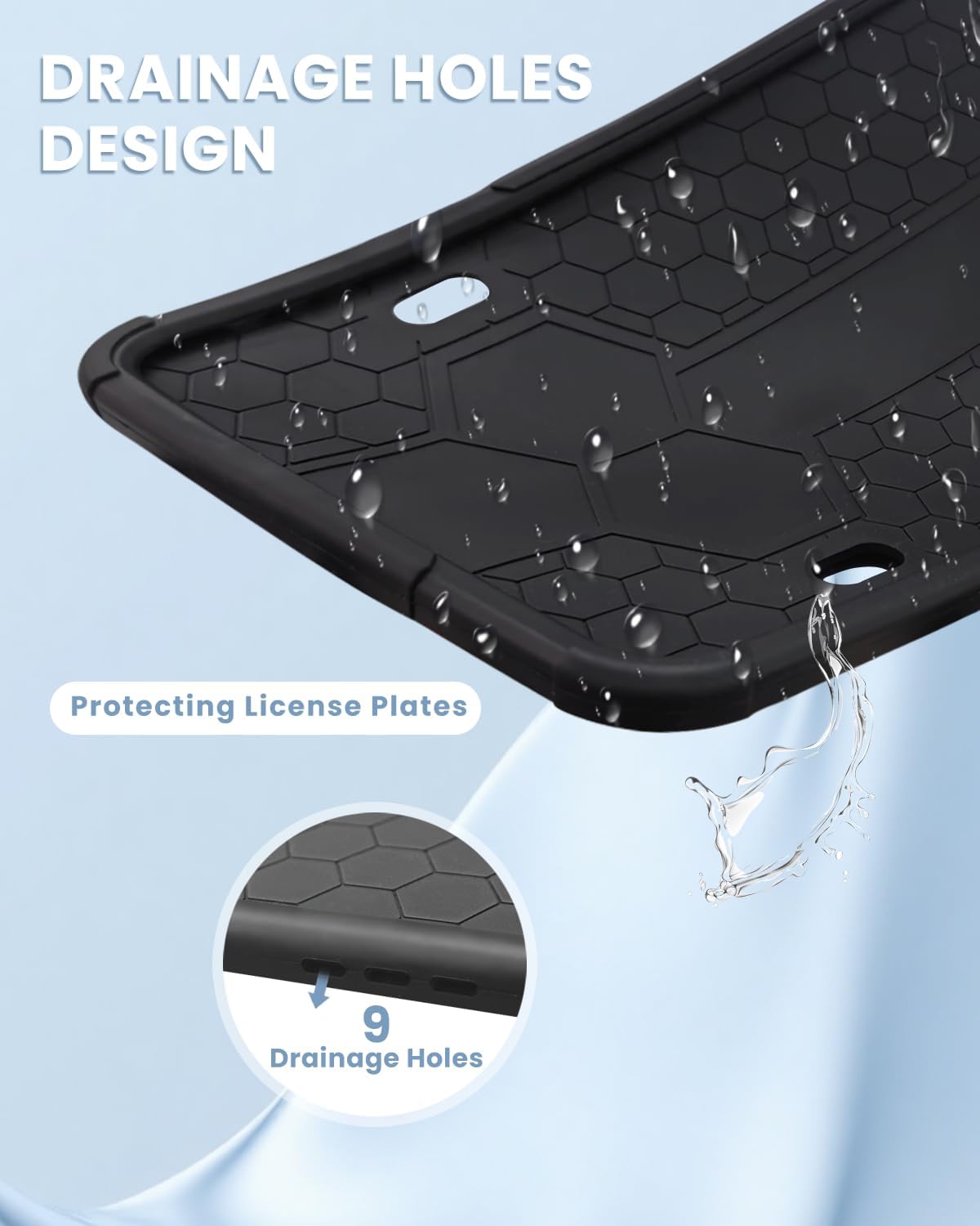 2-Pack Black Silicone License Plate Frames