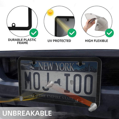 2-Pack Smoked License Plate Cover Frames