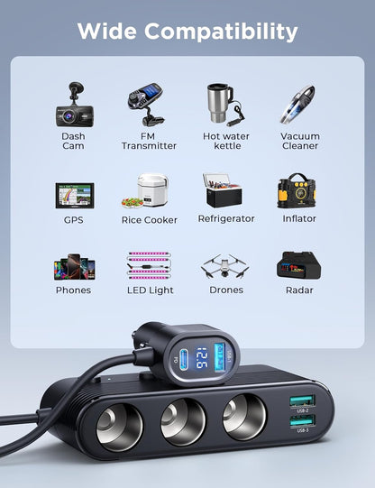 JOYROOM 7-in-1 Car Charger Adapter 179W