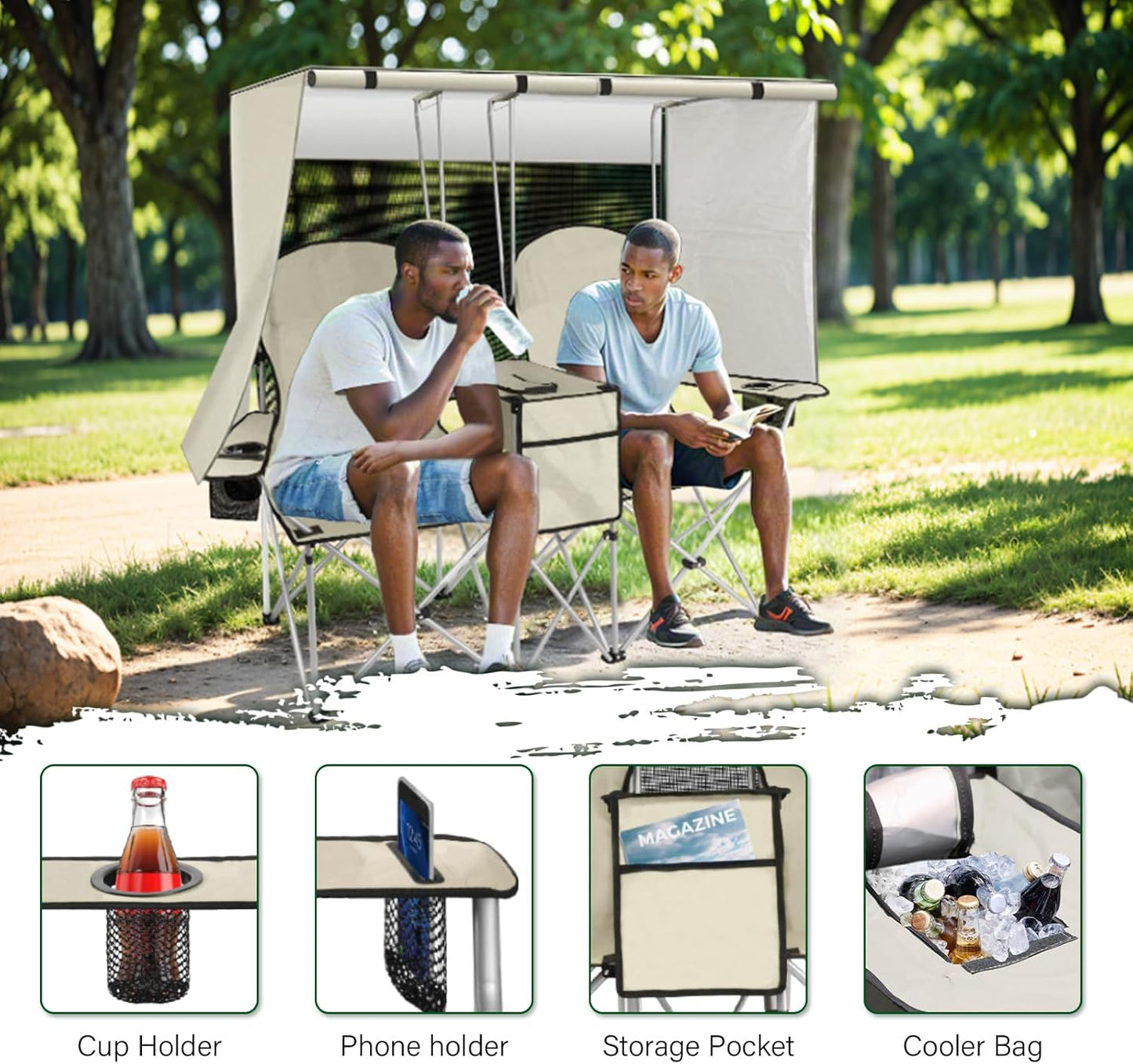 BESTHLS Double Canopy Camping Chair