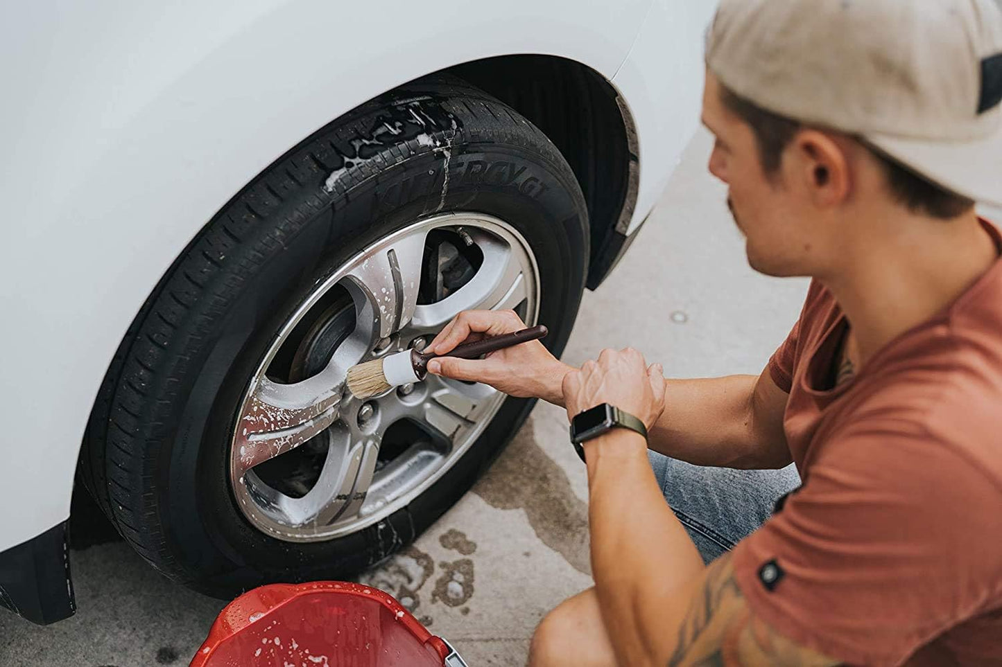 5-Piece Boar Hair Car Detailing Brush Set