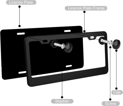 2-Pack Matte Black License Plate Frames