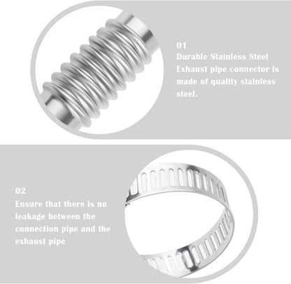 Straight Exhaust Pipe Connector with Clamps