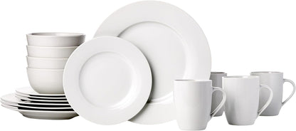 16-Piece White Dinnerware Set for 4