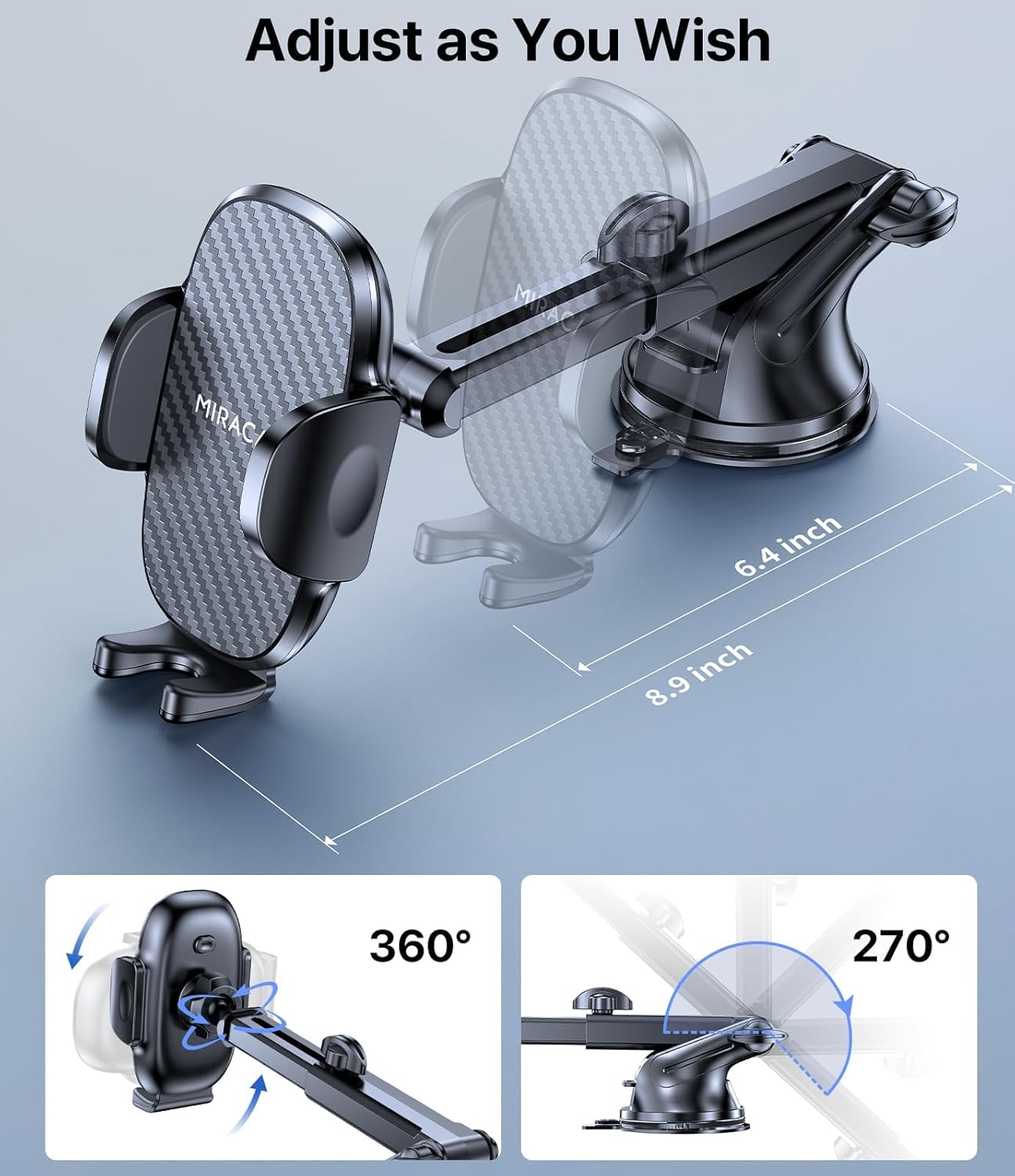 Miracase 3-in-1 Car Phone Holder