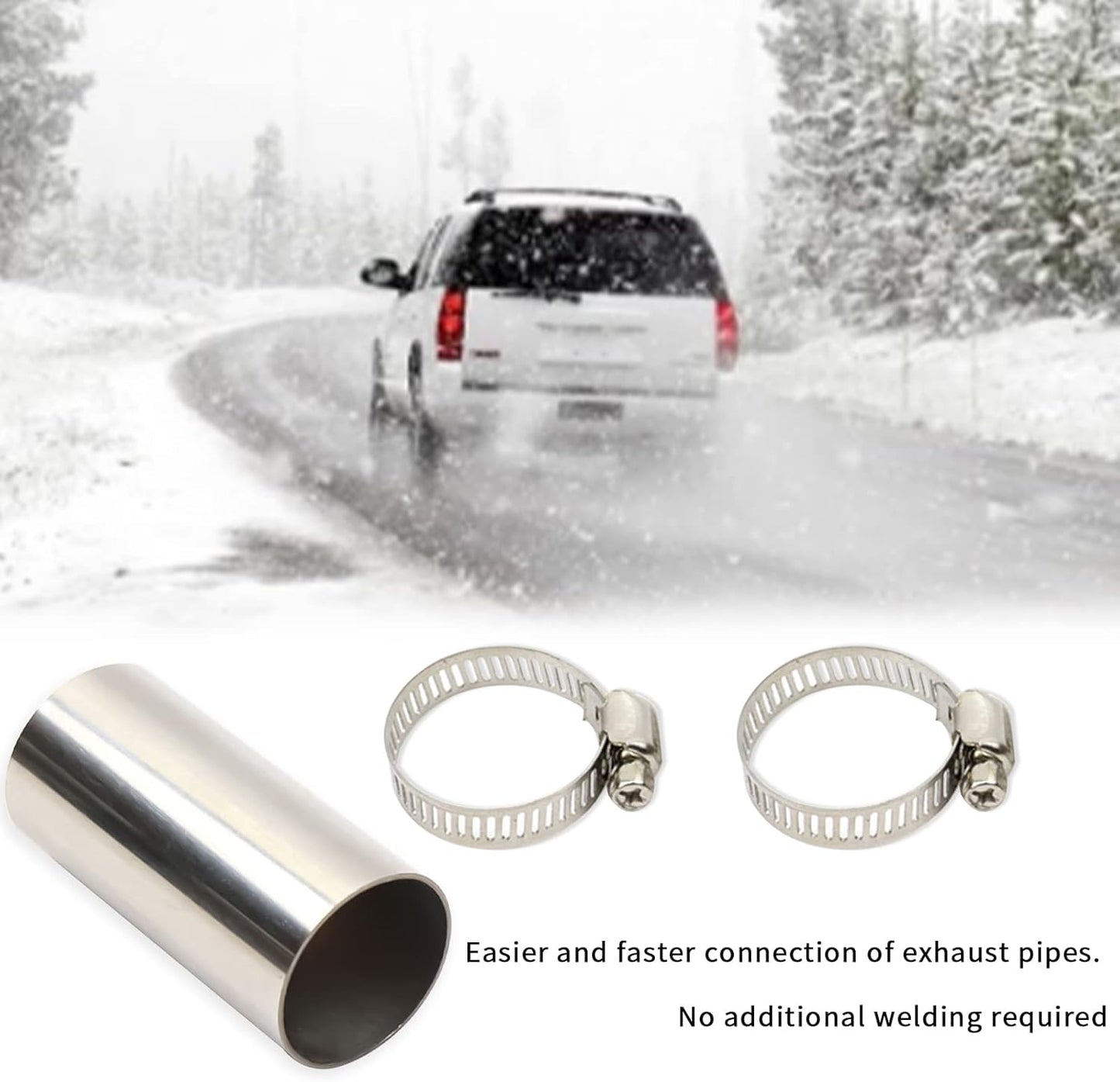 Gift2u Stainless Steel Exhaust Pipe Connector 2-Pack