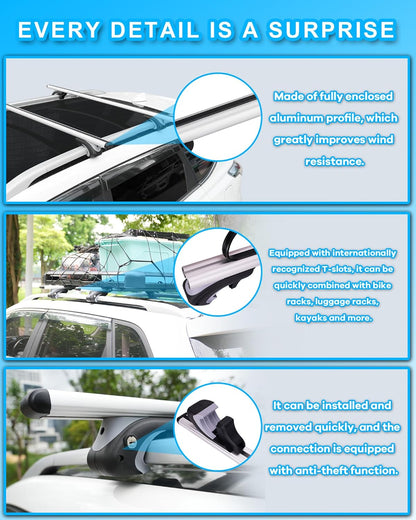 Komsepor 55” Universal Car Roof Rack Bars