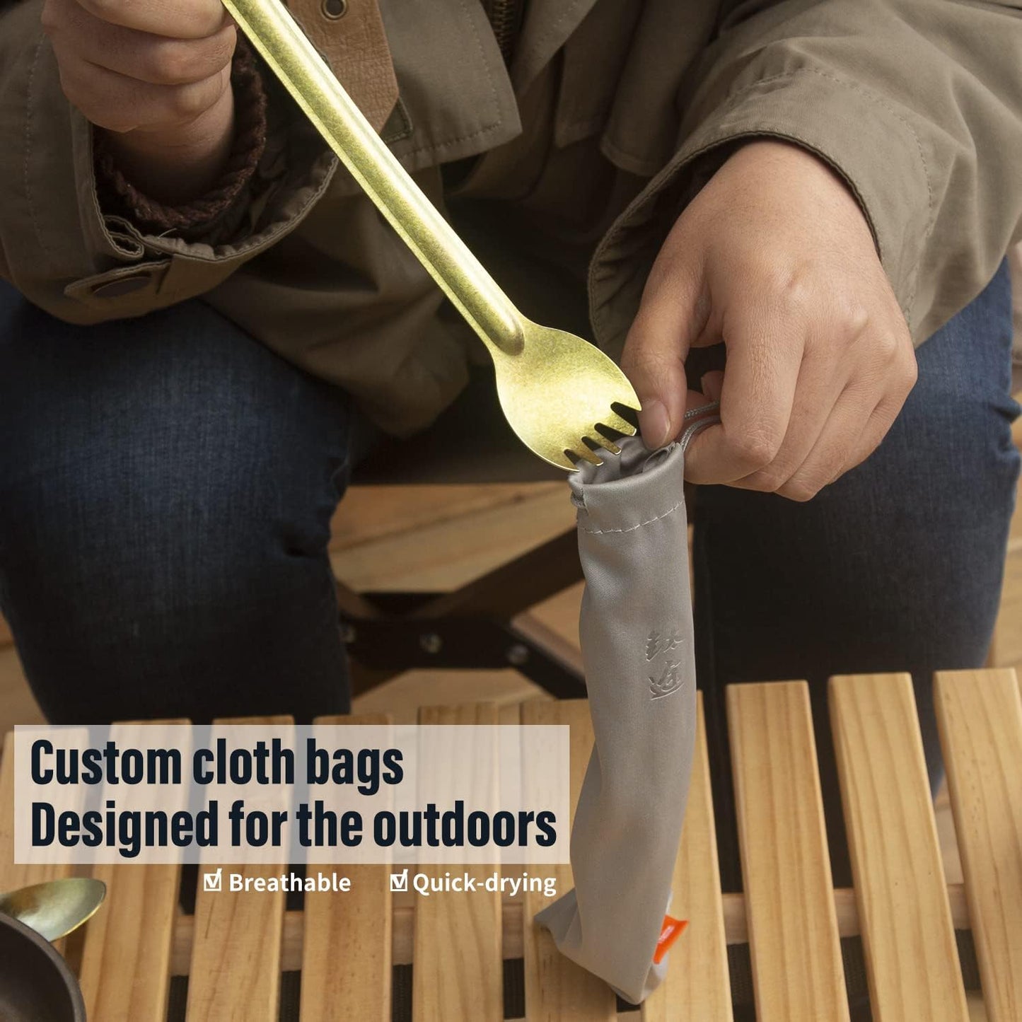 TiTo Titanium Ultralight Long Handle Spork 2-Pack