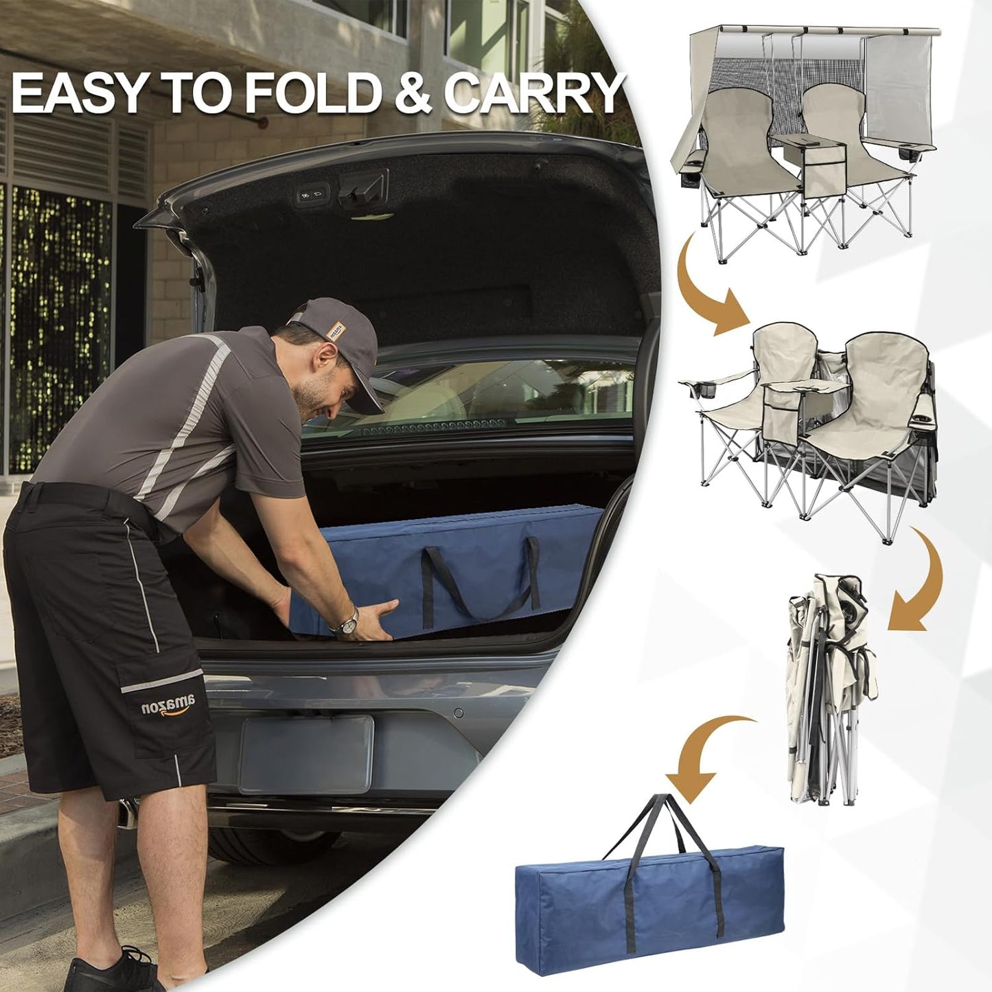 BESTHLS Double Canopy Camping Chair