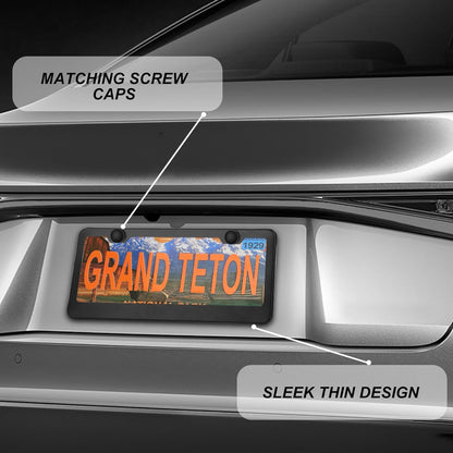 2-Pack Matte Black License Plate Frames