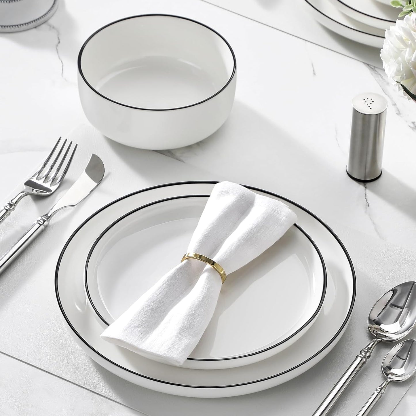 MALACASA 12-Piece Porcelain Dinnerware Set