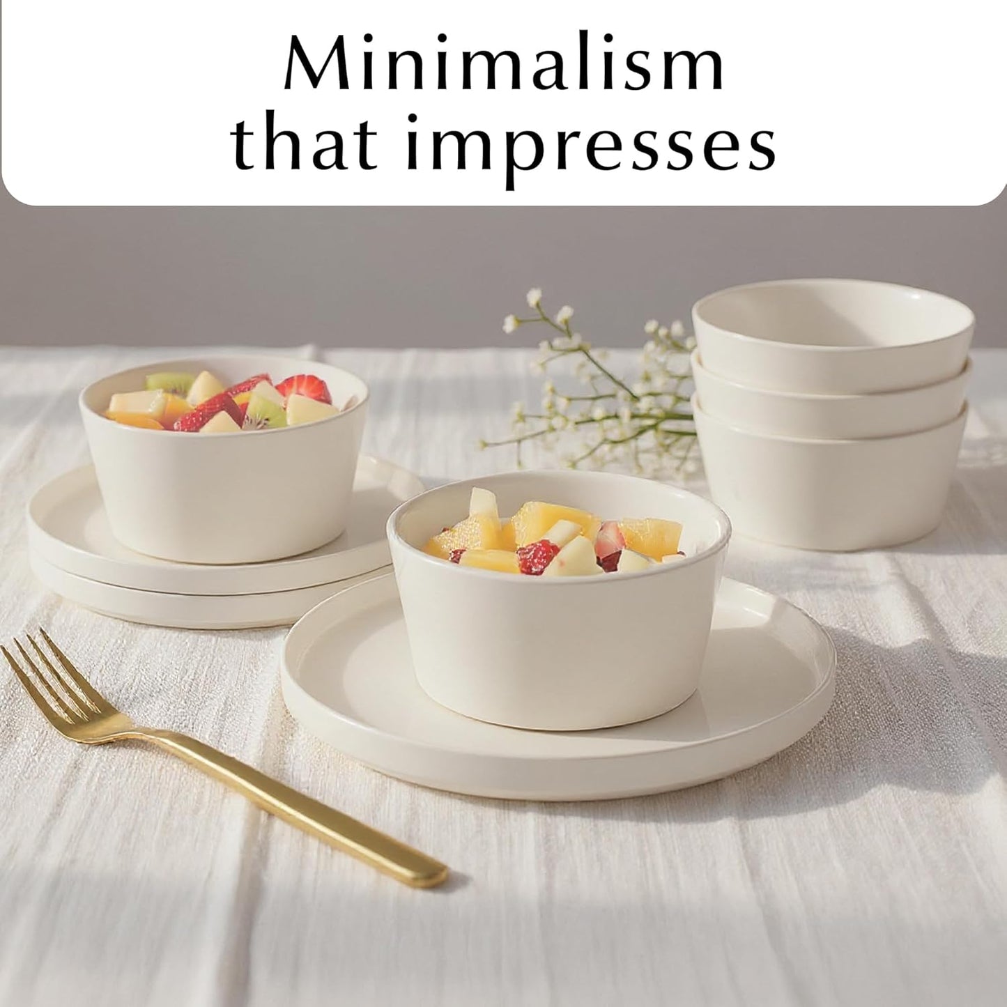 MIAMIO 12-Piece Stoneware Dinnerware Set