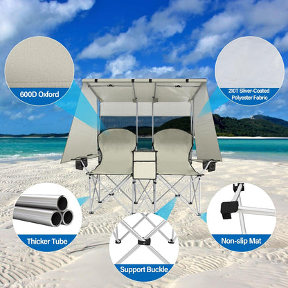 BESTHLS Double Canopy Camping Chair