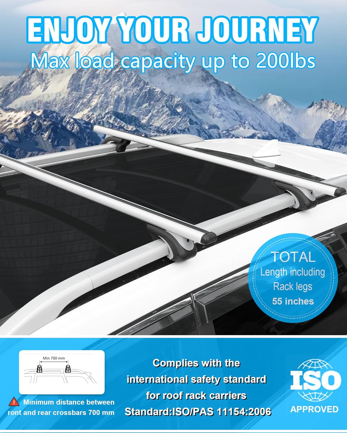 Komsepor 55” Universal Car Roof Rack Bars