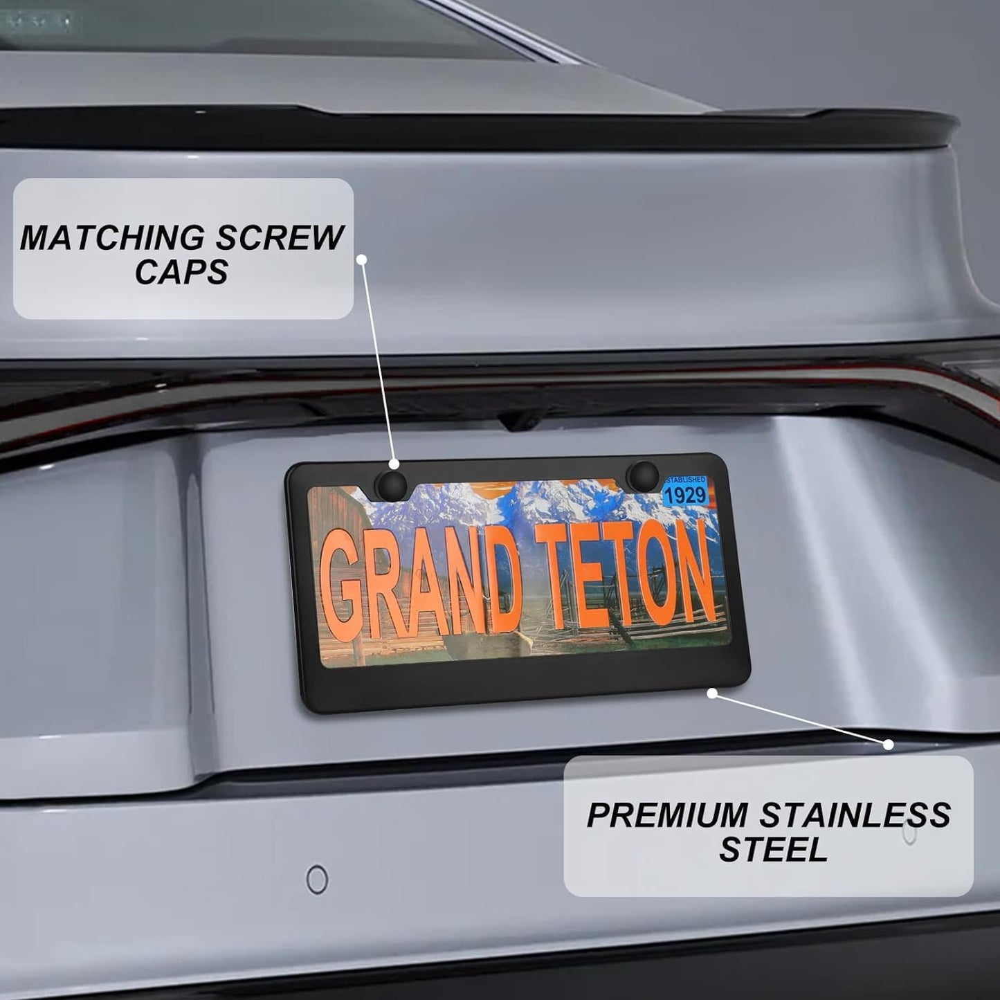 2-Pack Matte Black License Plate Frames