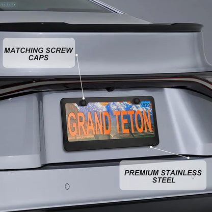 2-Pack Matte Black License Plate Frames