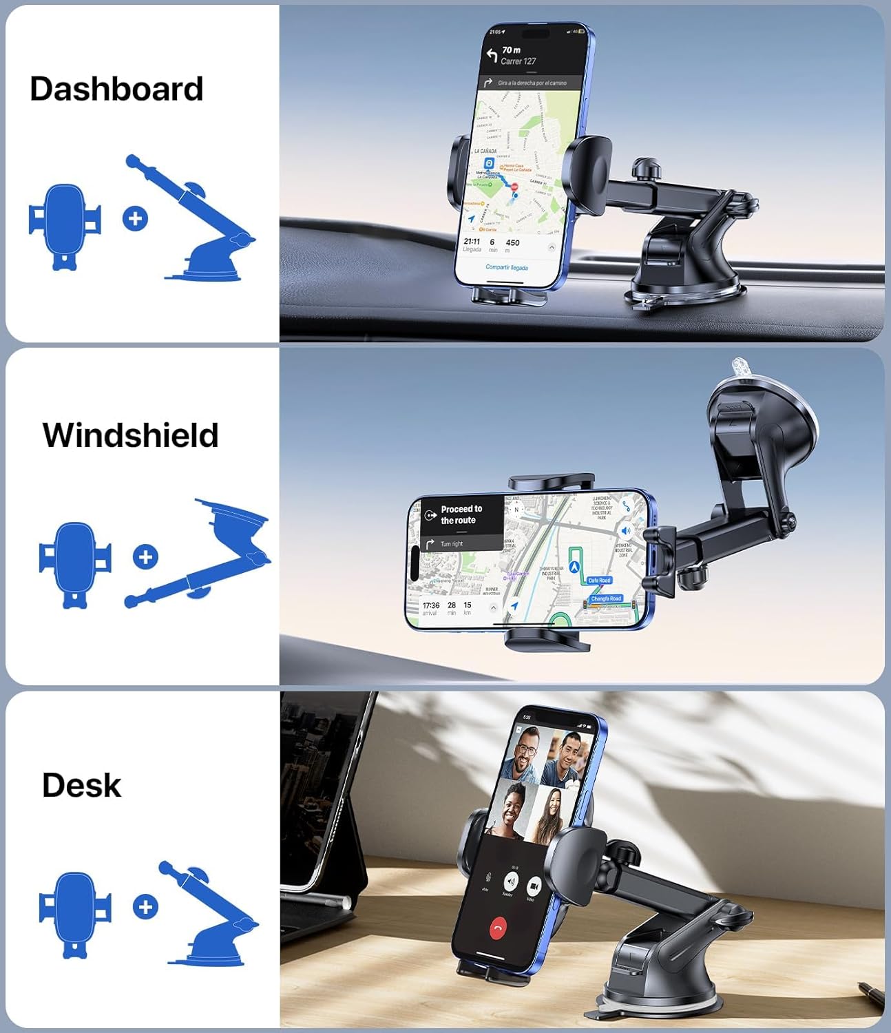 Miracase 3-in-1 Car Phone Holder