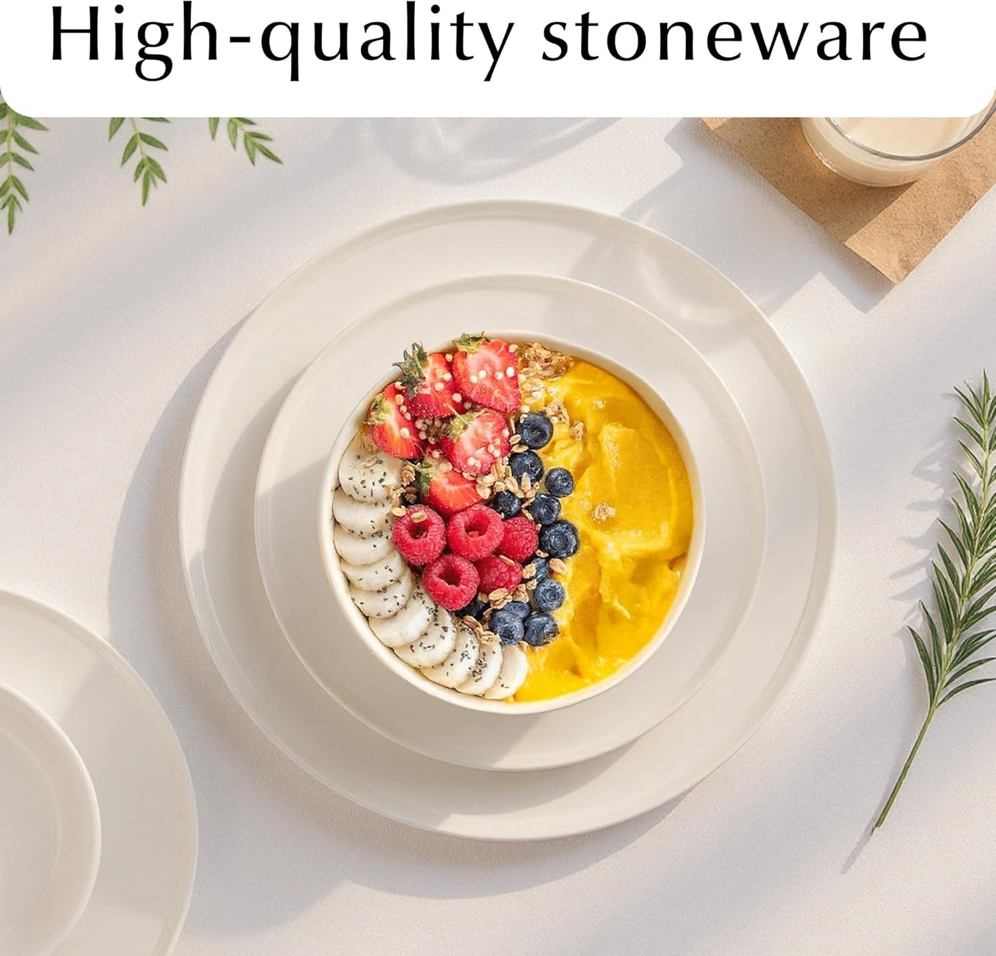 MIAMIO 12-Piece Stoneware Dinnerware Set