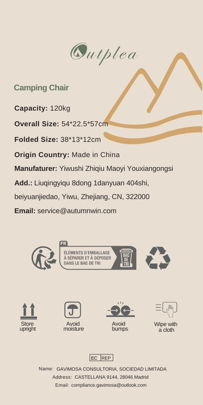 Outplea Portable Folding Camping Chair