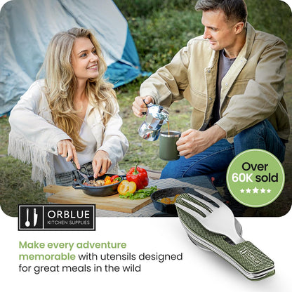 Orblue 4-in-1 Camping Utensils 2-Pack